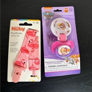 Nuby Flamingo Pacifier Clip - Pink